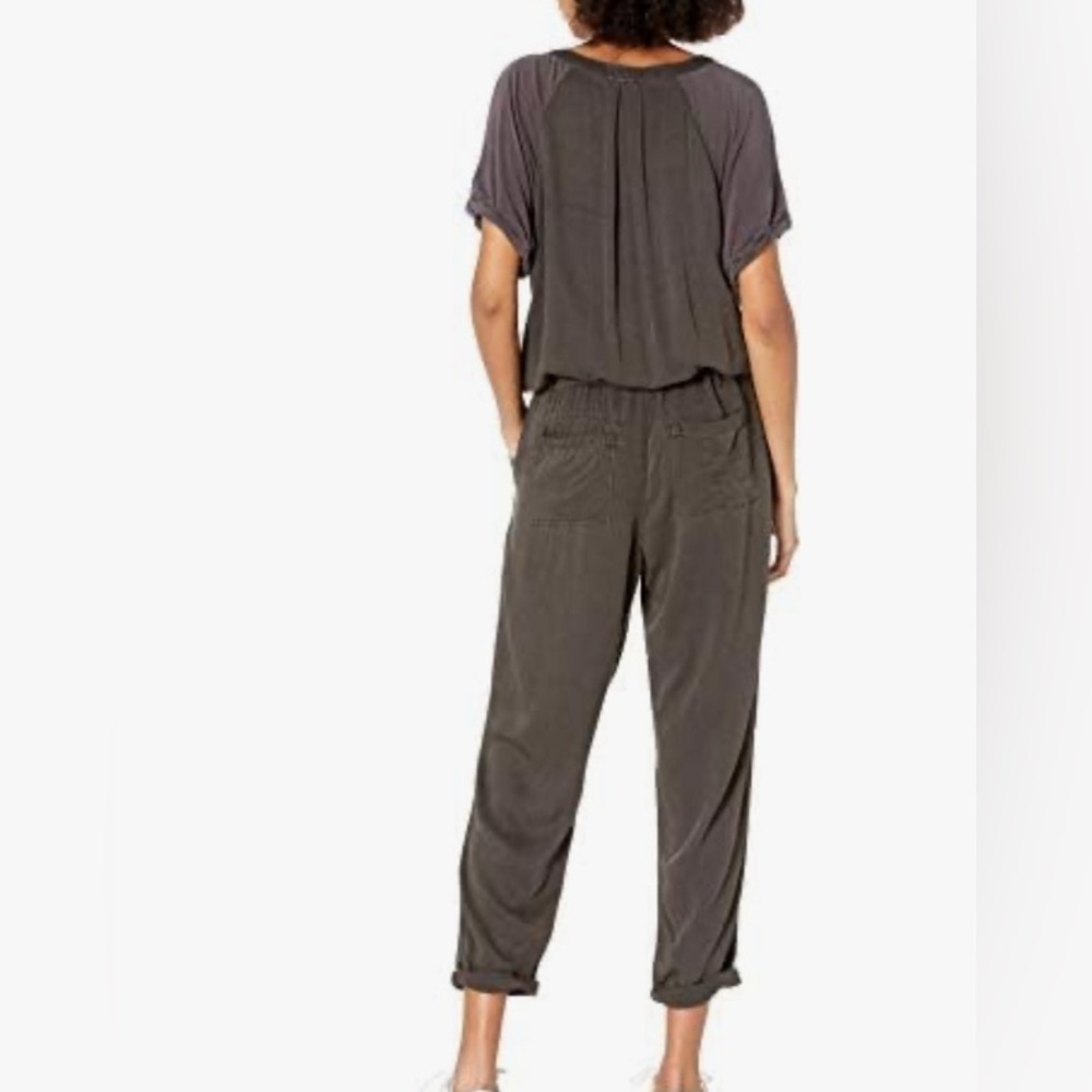 Free People Raving Rayon Utility Romper Washed Black Jumpsuit Size Small - Picture 2 of 8